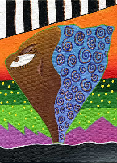 painting of African Watching