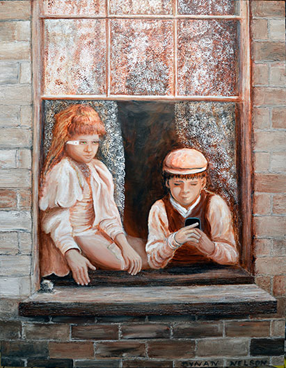 Children with google glasses