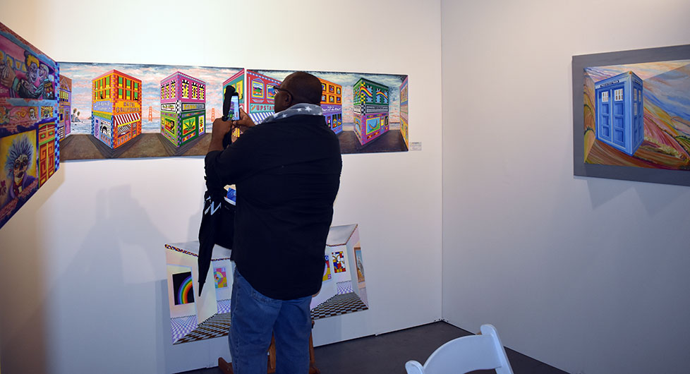 Viewer Photographing Sculpture