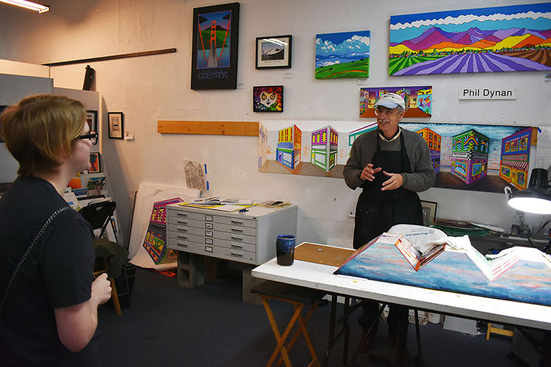 Phil Dynan in studio with Amanda