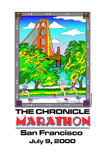 Digital art by Phil Dynan for San Francisco Marathon 2000