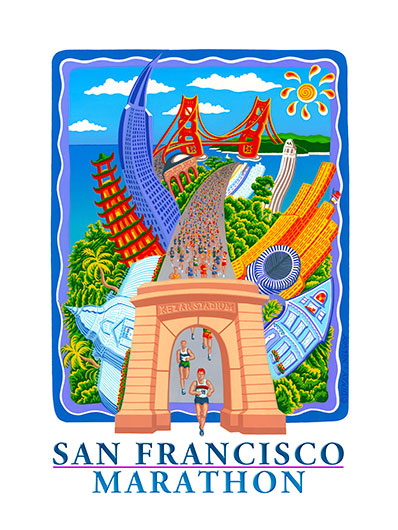 Serigraph by Phil Dynan for San Francisco Marathon 1997