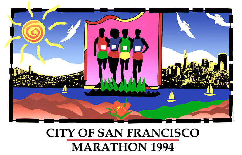 Serigraph by Phil Dynan for San Francisco Marathon 1994
