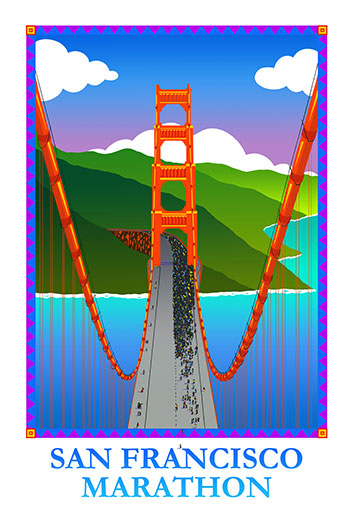 Serigraph by Phil Dynan for San Francisco Marathon 1996